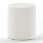 paris prix Pouf Design Bouclé "Moon" 41cm Blanc