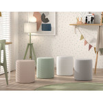 Paris Prix Pouf Design Bouclé "Moon" 41cm Gris