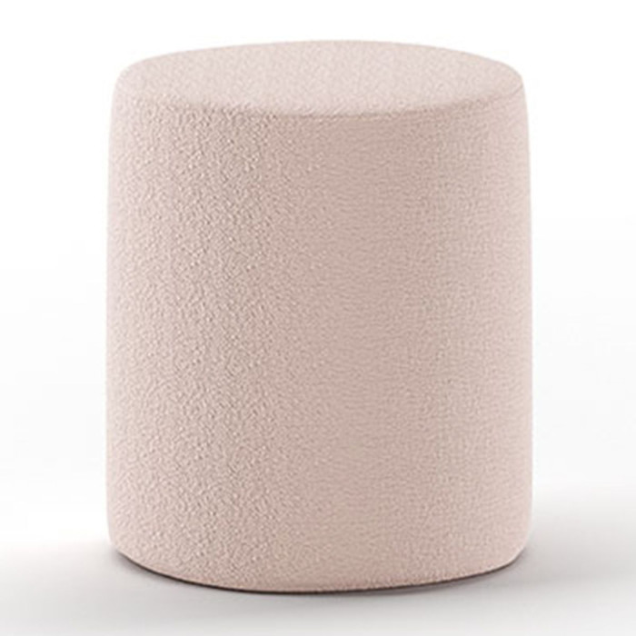 Paris Prix Pouf Design Bouclé "Moon" 41cm Rose
