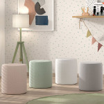 Paris Prix Pouf Design Bouclé "Moon" 41cm Vert