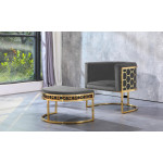 Paris Prix Pouf Design En Velours "Honey" 75cm Gris