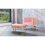 Paris Prix Pouf Design En Velours "Honey" 75cm Rose