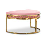 paris prix Pouf Design en Velours "Honey" 75cm Rose