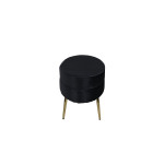 Paris Prix Pouf Design En Velours "Otto" 100cm Noir