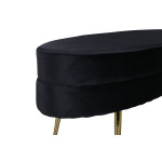Paris Prix Pouf Design En Velours "Otto" 100cm Noir
