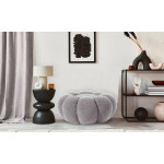 Paris Prix Pouf Design Fleur "Bouclette" 61cm Gris