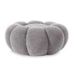 paris prix Pouf Design Fleur "Bouclette" 61cm Gris