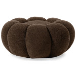 Paris Prix Pouf Design Fleur "Bouclette" 61cm Marron