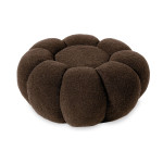 Paris Prix Pouf Design Fleur "Bouclette" 61cm Marron