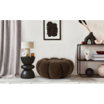 Paris Prix Pouf Design Fleur "Bouclette" 61cm Marron