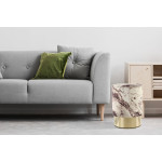 Paris Prix Pouf Design Marbré "Gipsy" 46cm Bronze