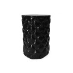 paris prix Pouf en Céramique "Capitonné" 46cm Noir