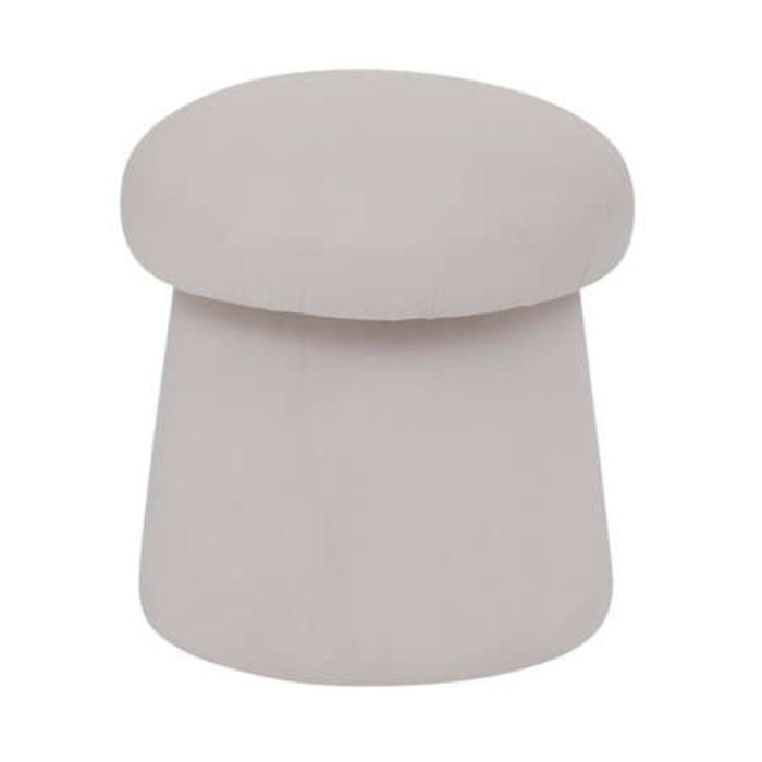 Paris Prix Pouf En Velours "Noa" 40cm Ivoire