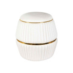 Paris Prix Pouf Matelassé "Doric" 53cm Ivoire & Or