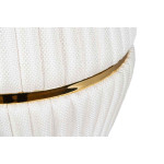 Paris Prix Pouf Matelassé "Doric" 53cm Ivoire & Or
