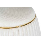 Paris Prix Pouf Matelassé "Doric" 53cm Ivoire & Or