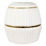 paris prix Pouf Matelassé "Doric" 53cm Ivoire & Or