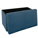 Paris Prix Pouf Pliable En Velours "Tess" 76cm Bleu