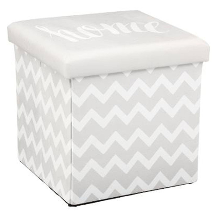 Paris Prix Pouf Pliable "Hello Home" 38cm Gris