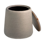 Paris Prix Pouf Rembourré Design "Carma" 44cm Gris