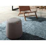 Paris Prix Pouf Rembourré Design "Carma" 44cm Gris