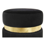Paris Prix Pouf Rond Bicolore "Rebecca" 45cm Noir & Or