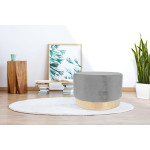 Paris Prix Pouf Rond Déco "Nano" 55cm Gris
