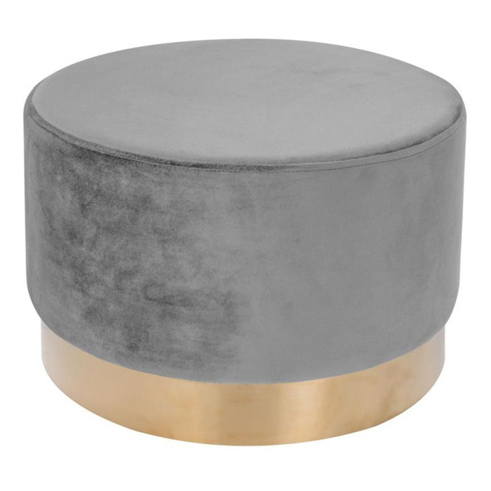 Paris Prix Pouf Rond Déco "Nano" 55cm Gris