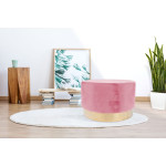 Paris Prix Pouf Rond Déco "Nano" 55cm Rose Foncé