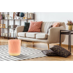 Paris Prix Pouf Rond Déco "Polly" 45cm Abricot