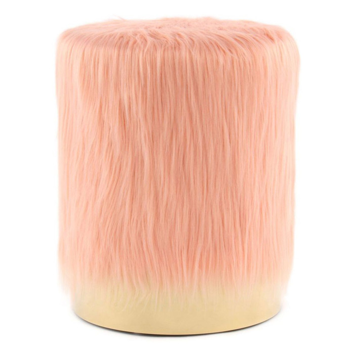 Paris Prix Pouf Rond Déco "Polly" 45cm Abricot