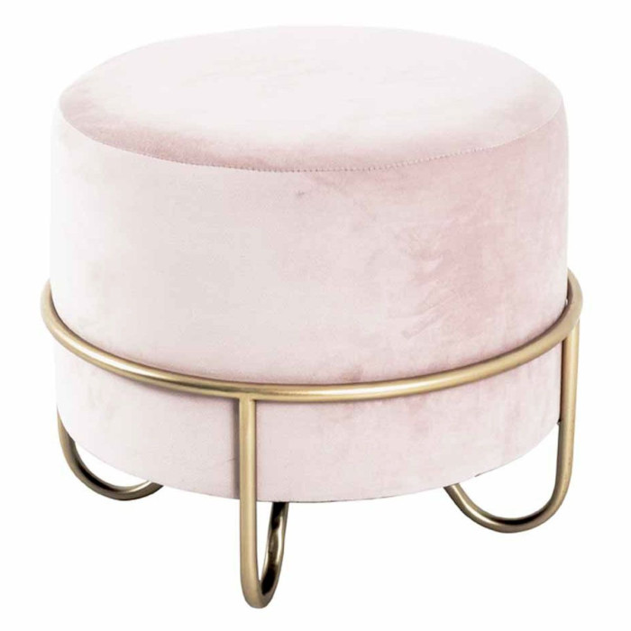Paris Prix Pouf Rond Design "Coralie" 43cm Crème