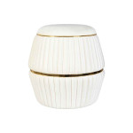 Paris Prix Pouf Rond Design "Doric" 53cm Ivoire & Or