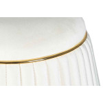 Paris Prix Pouf Rond Design "Doric" 53cm Ivoire & Or