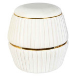 paris prix Pouf Rond Design "Doric" 53cm Ivoire & Or