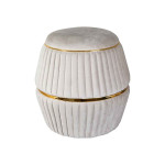 Paris Prix Pouf Rond Design "Doric" 53cm Taupe & Or