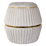 paris prix Pouf Rond Design "Doric" 53cm Taupe & Or
