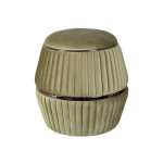 Paris Prix Pouf Rond Design "Doric" 53cm Vert & Gris
