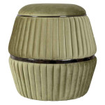 paris prix Pouf Rond Design "Doric" 53cm Vert & Gris