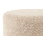 Paris Prix Pouf Rond Design "Gipsy" 35cm Ivoire