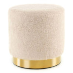 paris prix Pouf Rond Design "Gipsy" 35cm Ivoire