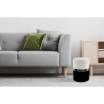 Paris Prix Pouf Rond Design "Gipsy" 46cm Crème & Noir