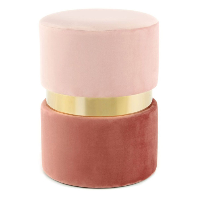 Paris Prix Pouf Rond Design "Gipsy" 46cm Rose
