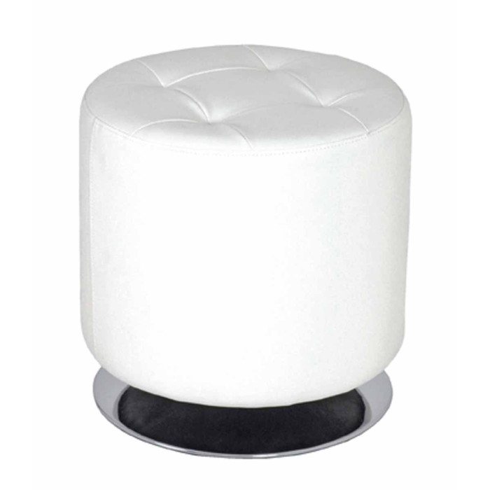 Paris Prix Pouf Rond Design "Hava" 40cm Blanc