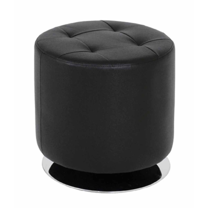 Paris Prix Pouf Rond Design "Martha" 40cm Noir