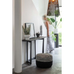 Paris Prix Pouf Rond Design "Miami" 50cm Noir & Blanc