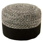 paris prix Pouf Rond Design "Miami" 50cm Noir & Blanc