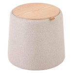 Paris Prix Pouf Rond Design "Munica" 43cm Beige