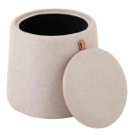 Paris Prix Pouf Rond Design "Munica" 43cm Beige