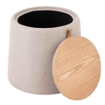 Paris Prix Pouf Rond Design "Munica" 43cm Beige